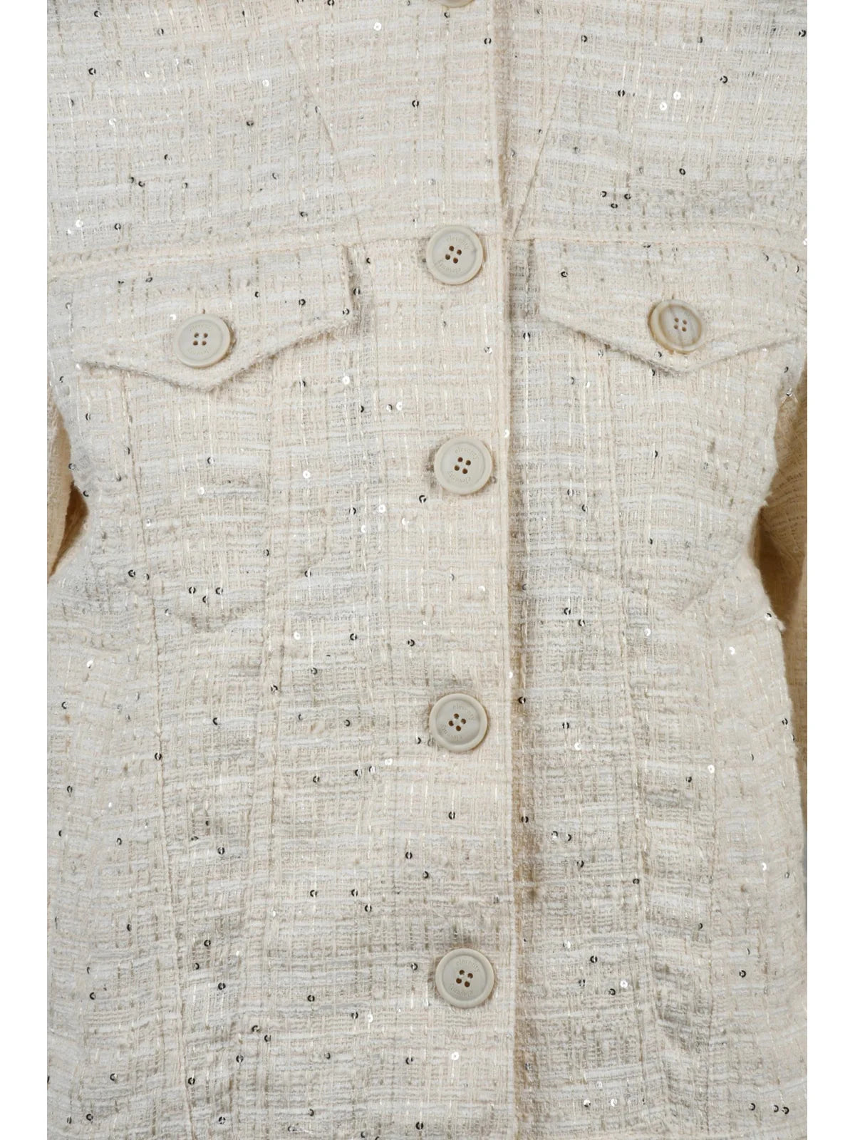 White Cotton Bouclé Short Jacket