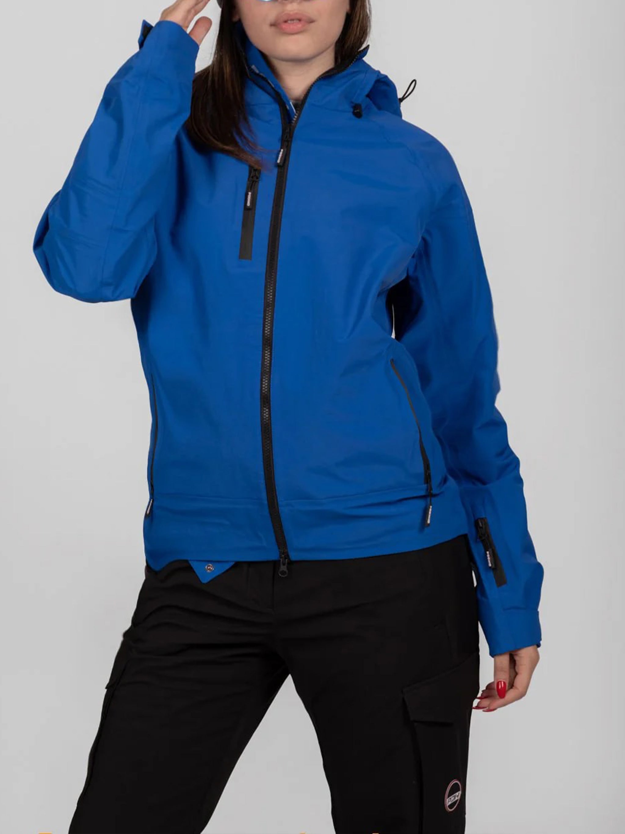 Blue Guscio Tre Strati Fabric Jacket