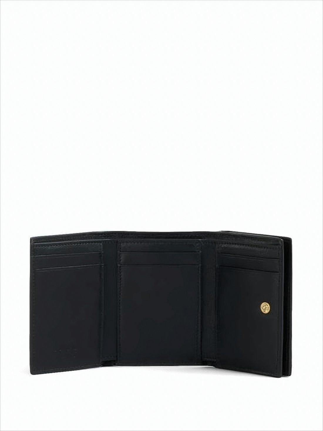 Compact Black Cowhide Leather Wallet