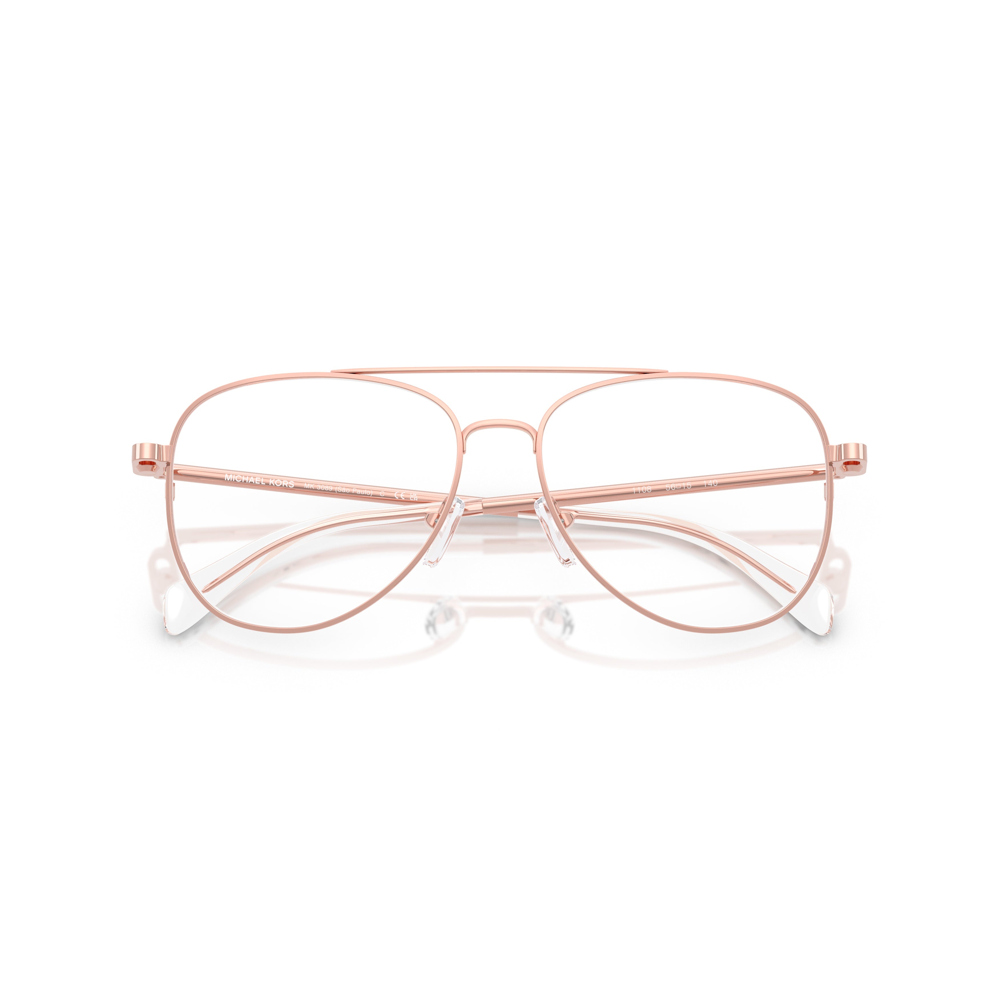 0mk3089 Aviator Metal Frame Sunglasses with Rose Gold Finish