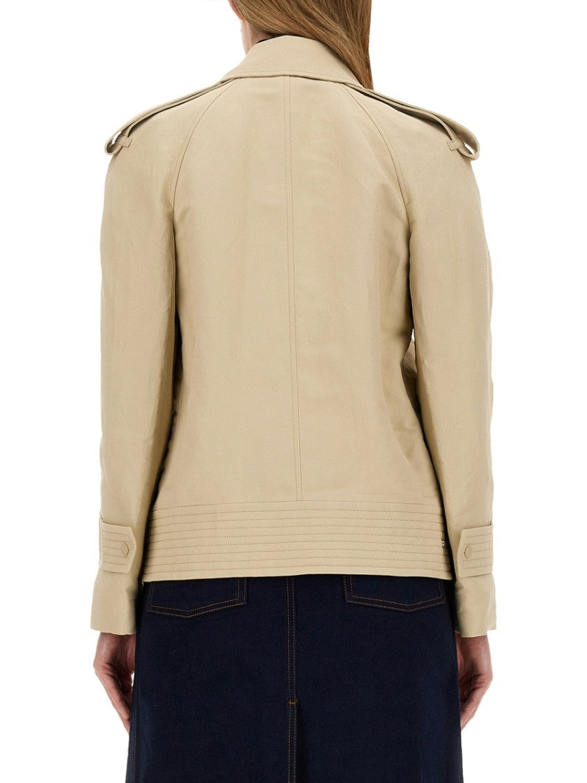 Structured Double-Breasted Trench Jacket