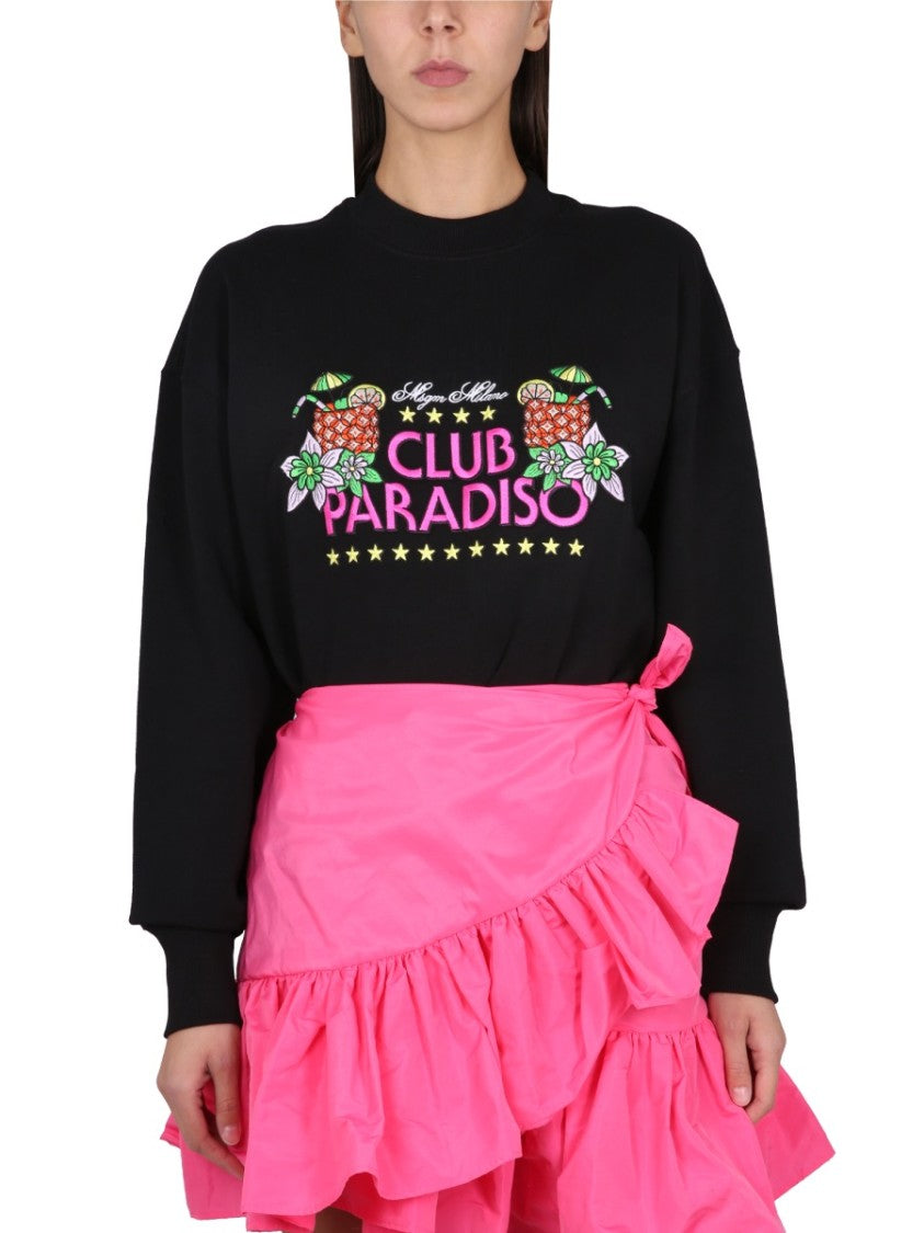 Black Sweatshirt With Logo Embossing