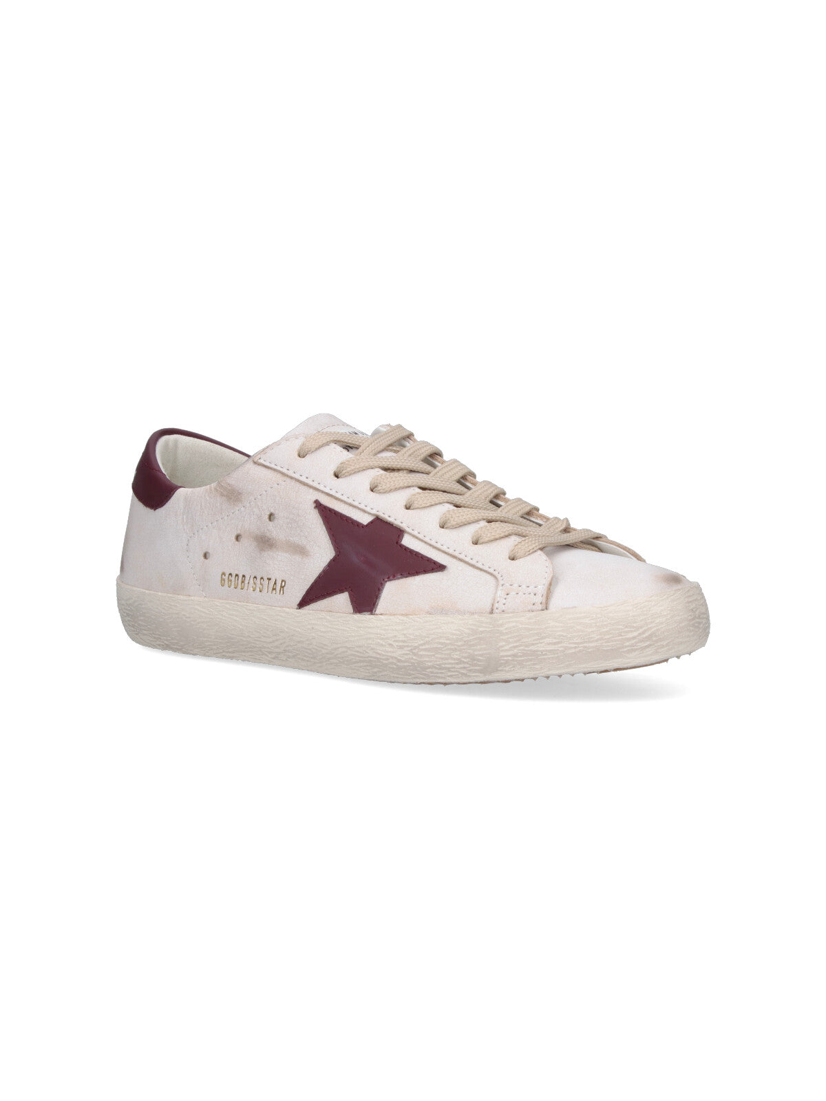 White Super-Star Distressed Leather Low-Top Sneakers