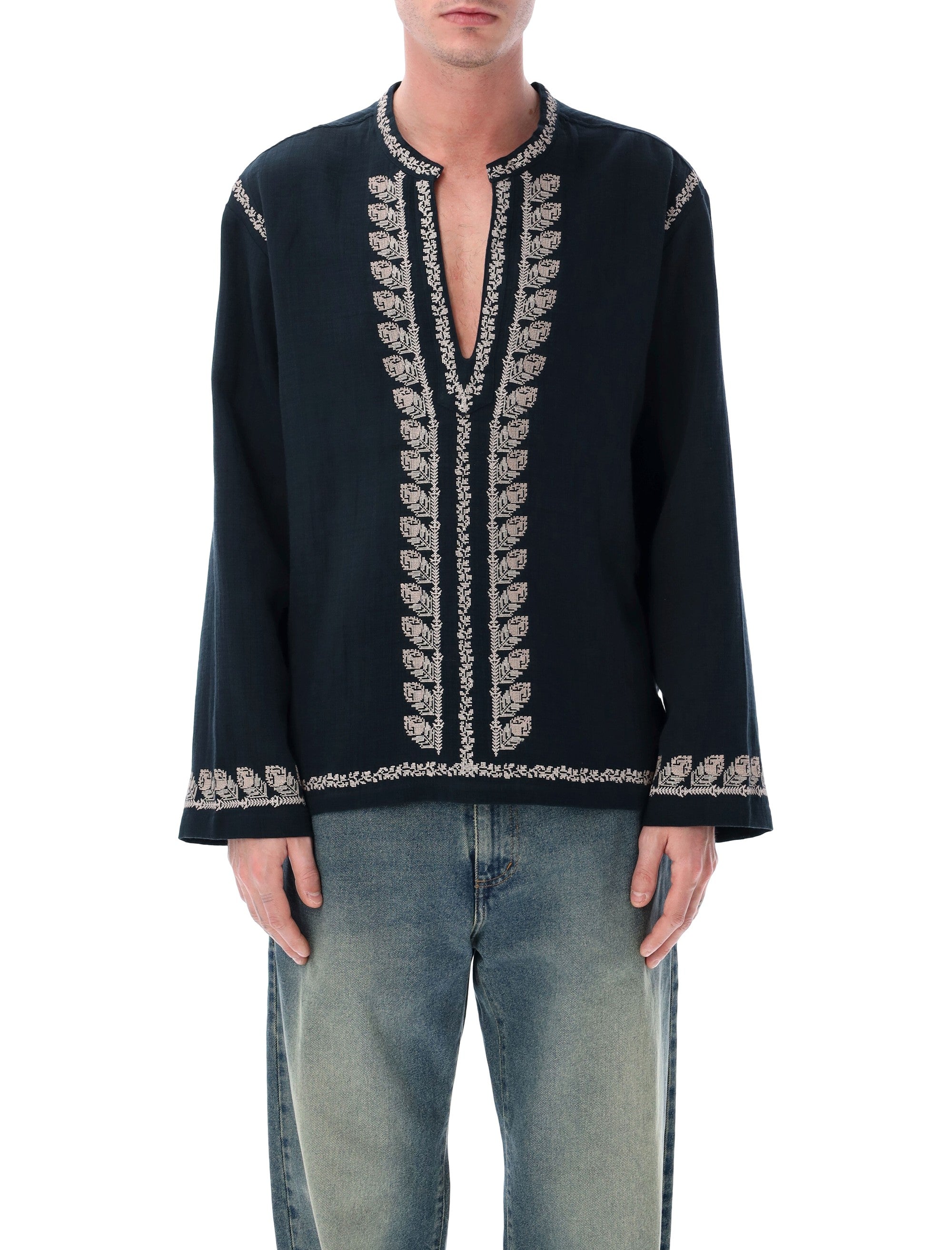 Marant Cizalie Embroidered Cotton Shirt