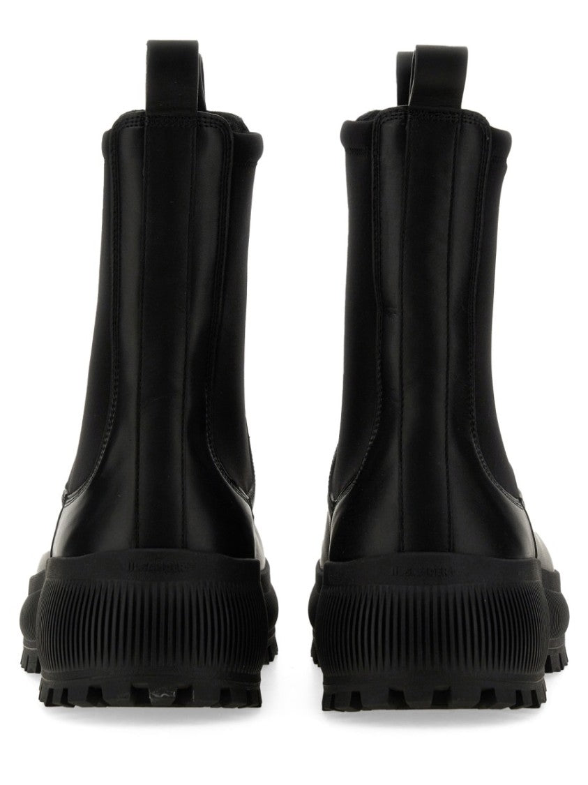 Black Calf Leather Chelsea Boots