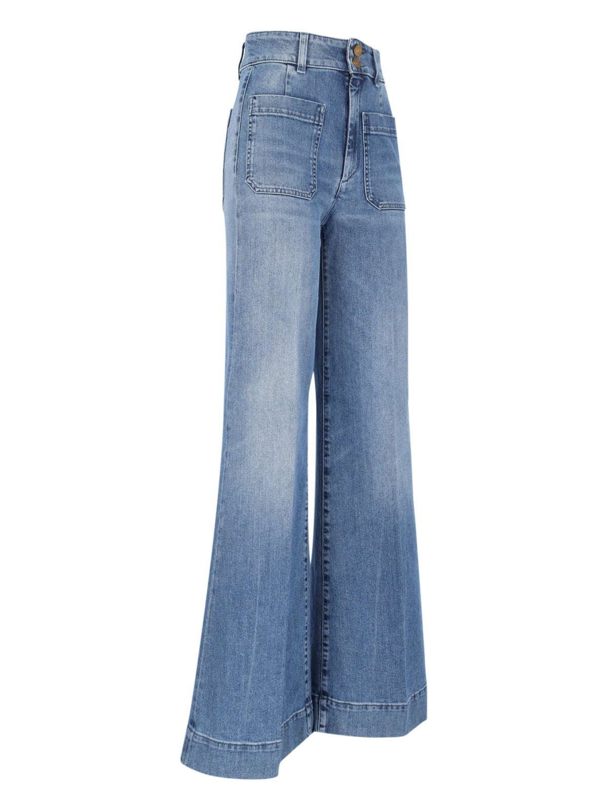 "Jane" Palazzo Jeans – Blue