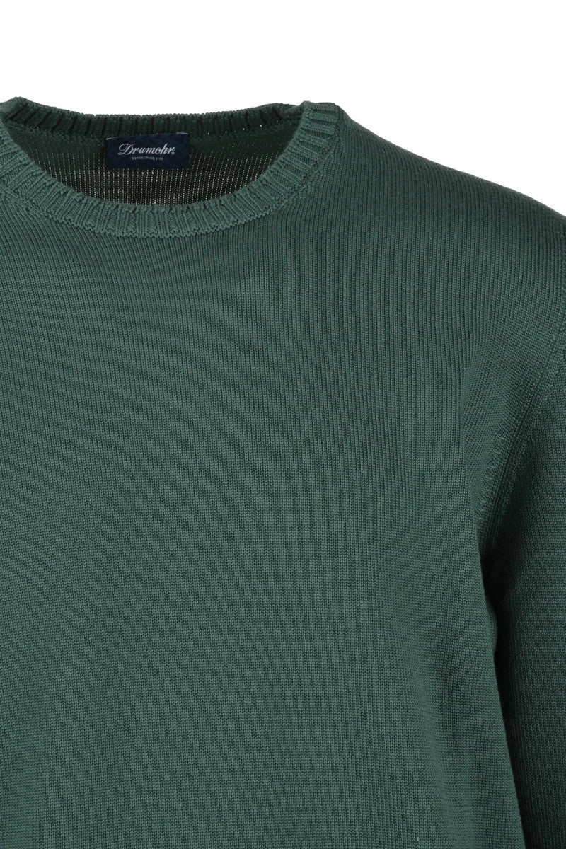 Crew Neck Merino Wool Sweater - Green