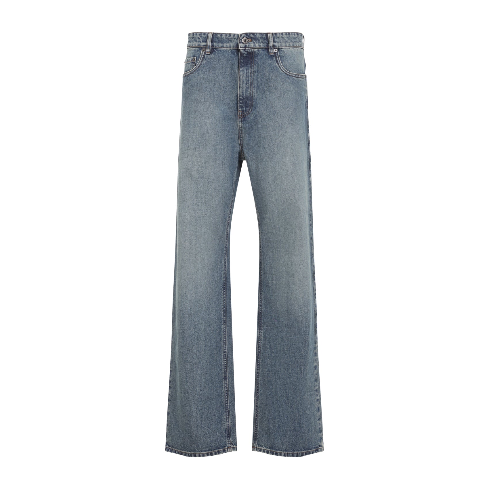 Straight-Leg Denim Trousers with Classic Five-Pocket Design