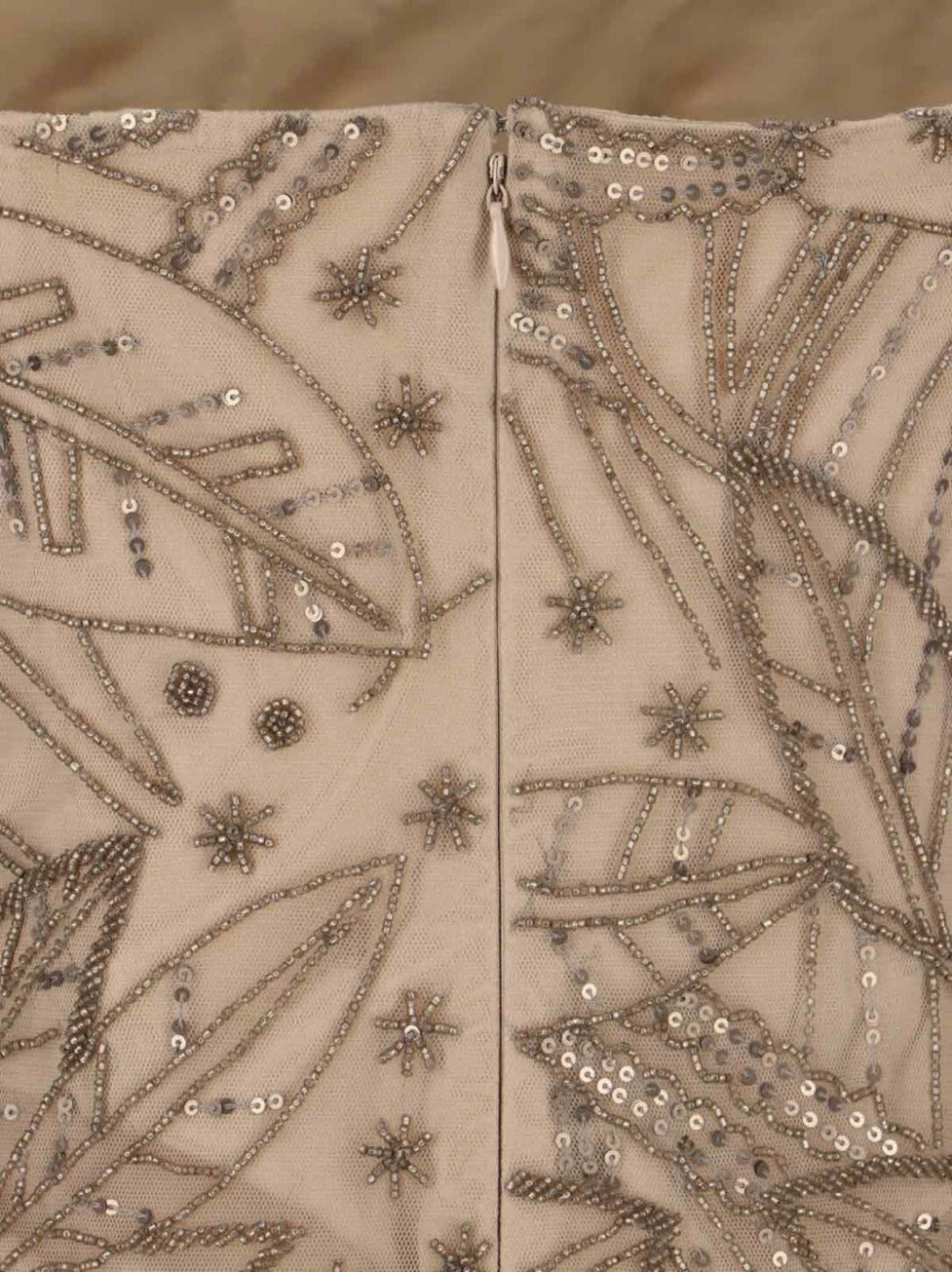 Beaded Net Dress – Brown
