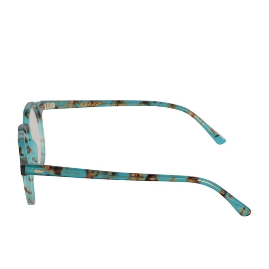 Justin Round Turquoise and Brown Tortoiseshell Eyeglasses