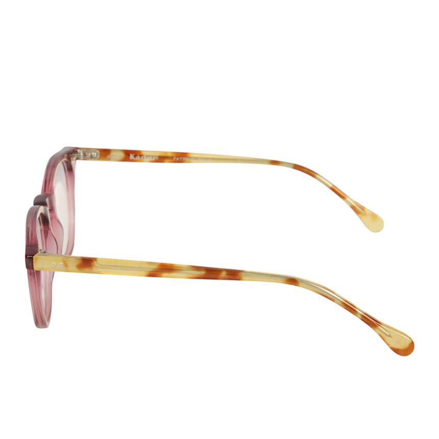 Kubino Translucent Pink Frame Eyeglasses with Tortoiseshell Temples