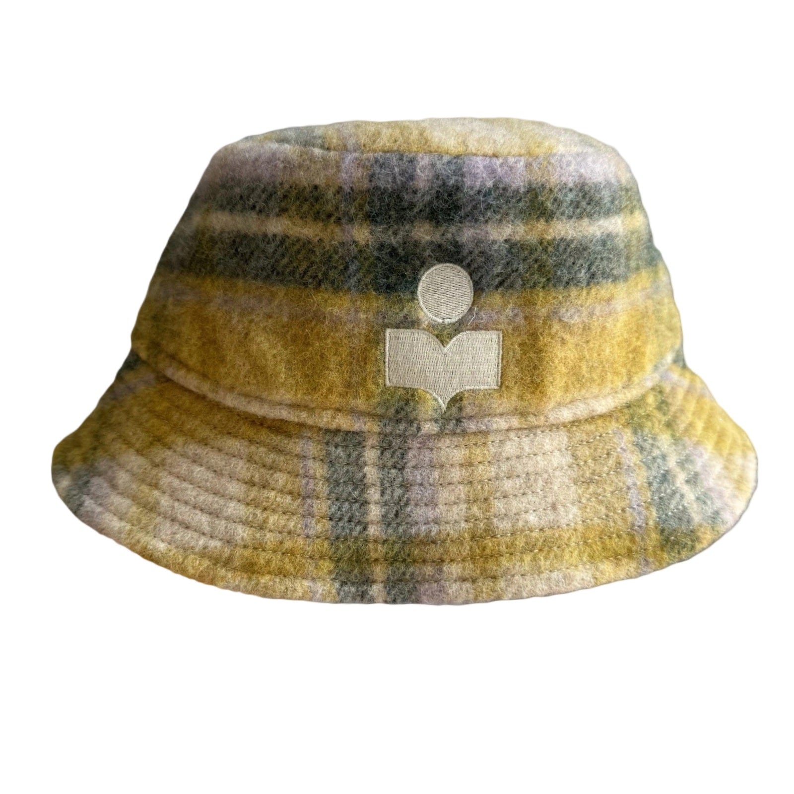 Plaid Bucket Hat with Wool-Blend Texture