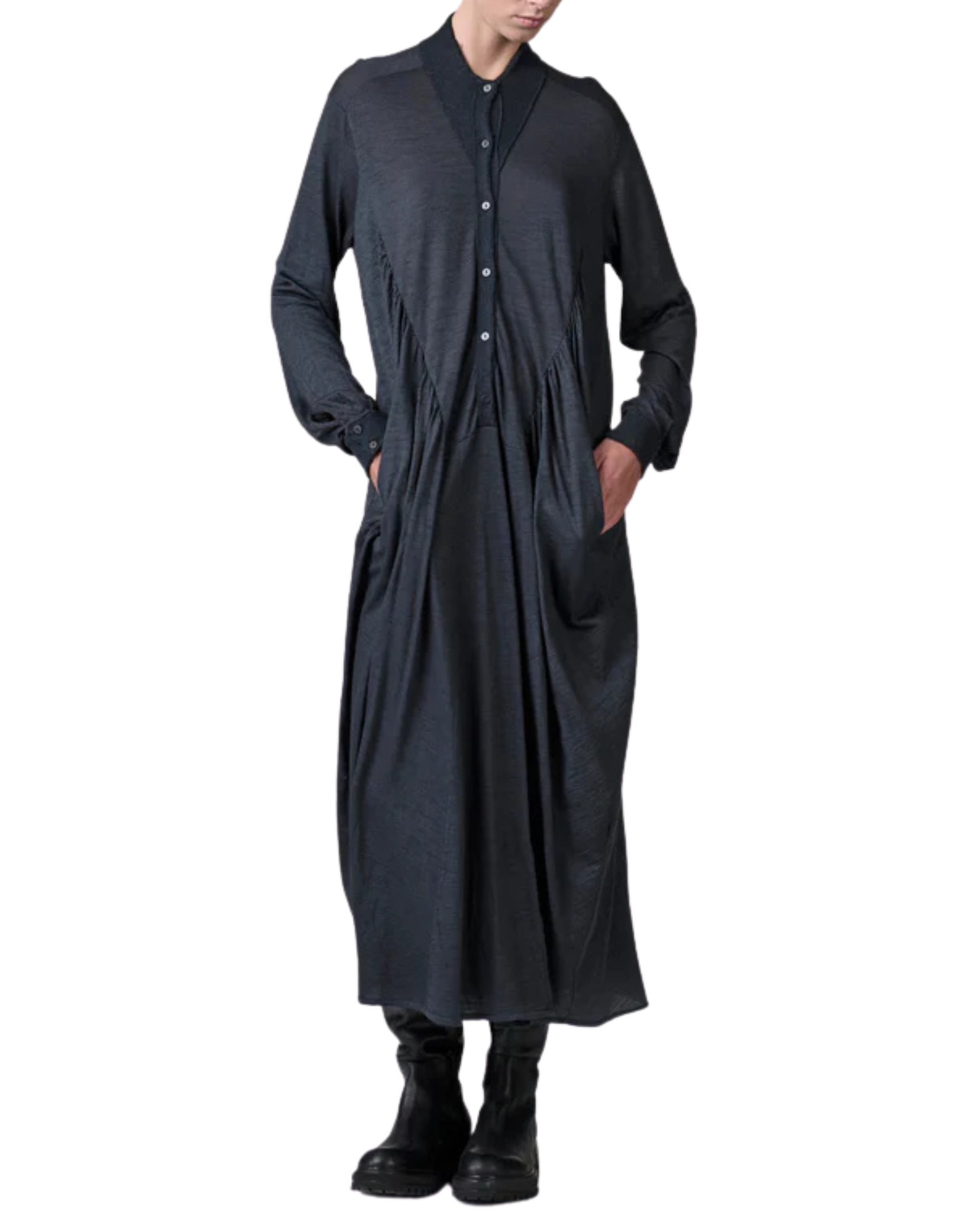 Long Virgin Wool Jersey Dress