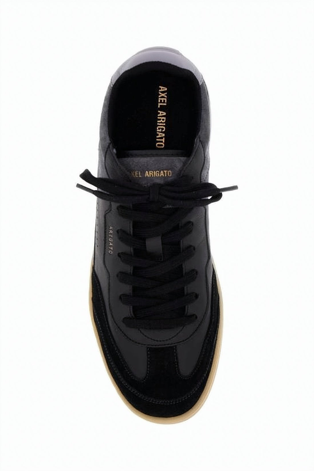 Black/Muted Blue Leather and Suede Sneakers