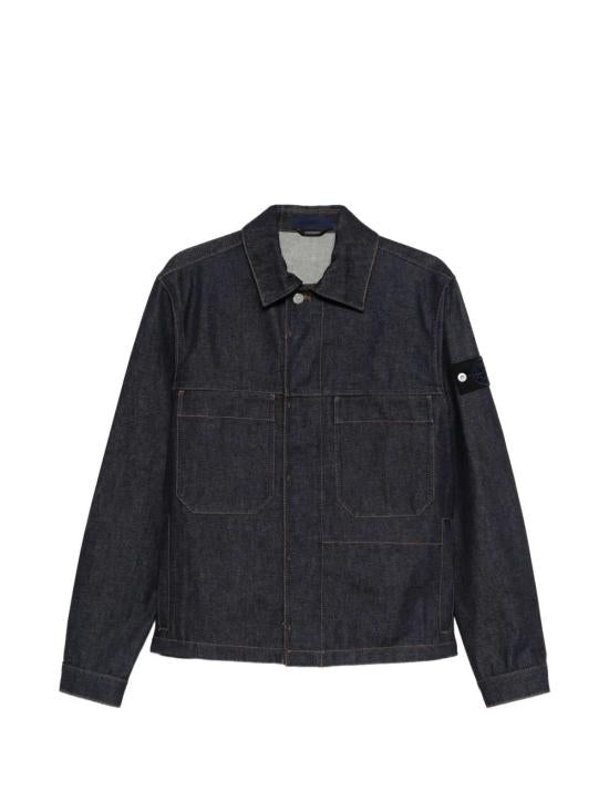Dark Denim Coach Jacket With Distinctive Patch