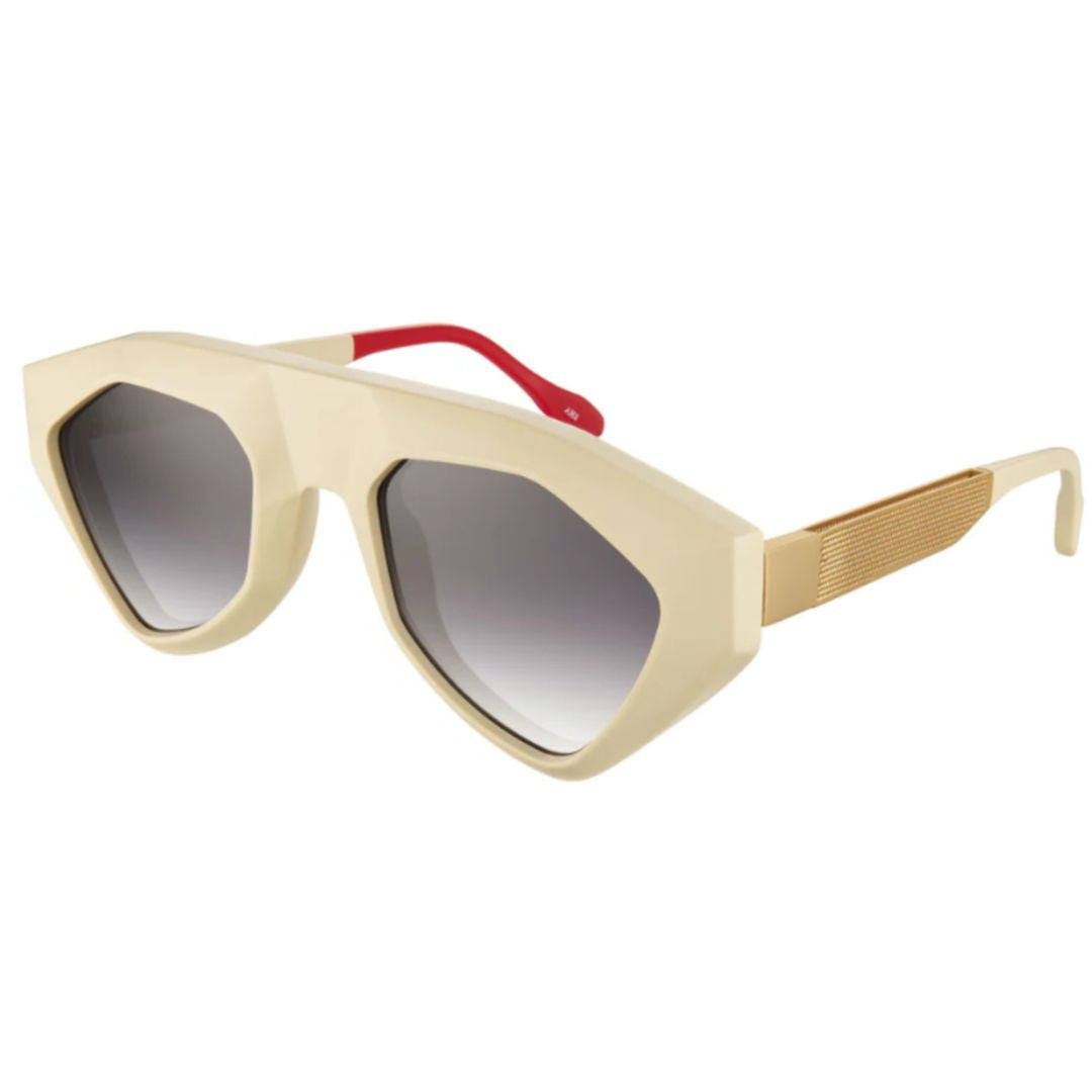 Sha Sh5 Geometric Frame Sunglasses with Textured Temples