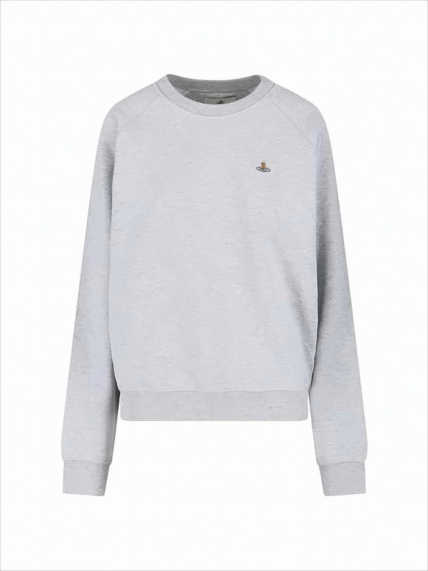 Relaxed Fit Long-Sleeve Cotton Sweatshirt with Embroidered Logo