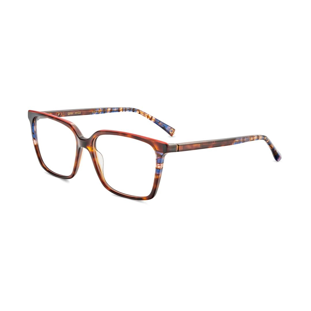 Gera Tortoiseshell Square Frame Eyeglasses with Amber Accents