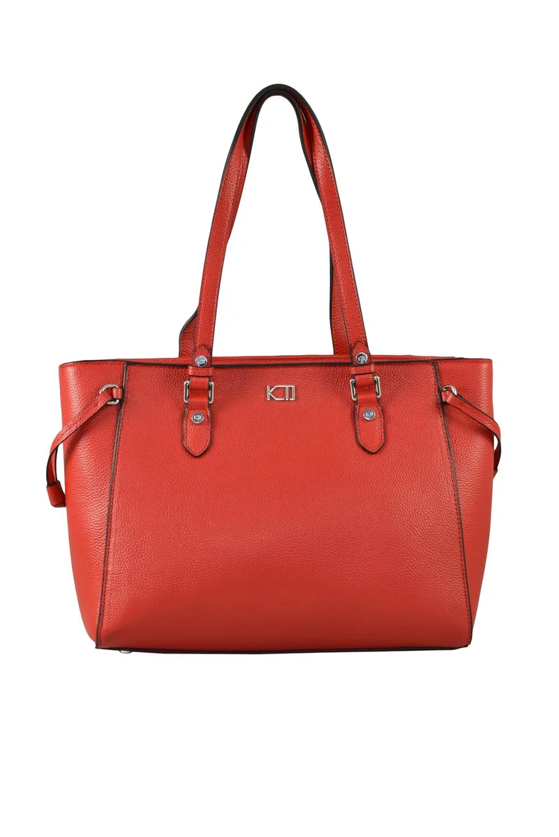 Leather Shopper - Red