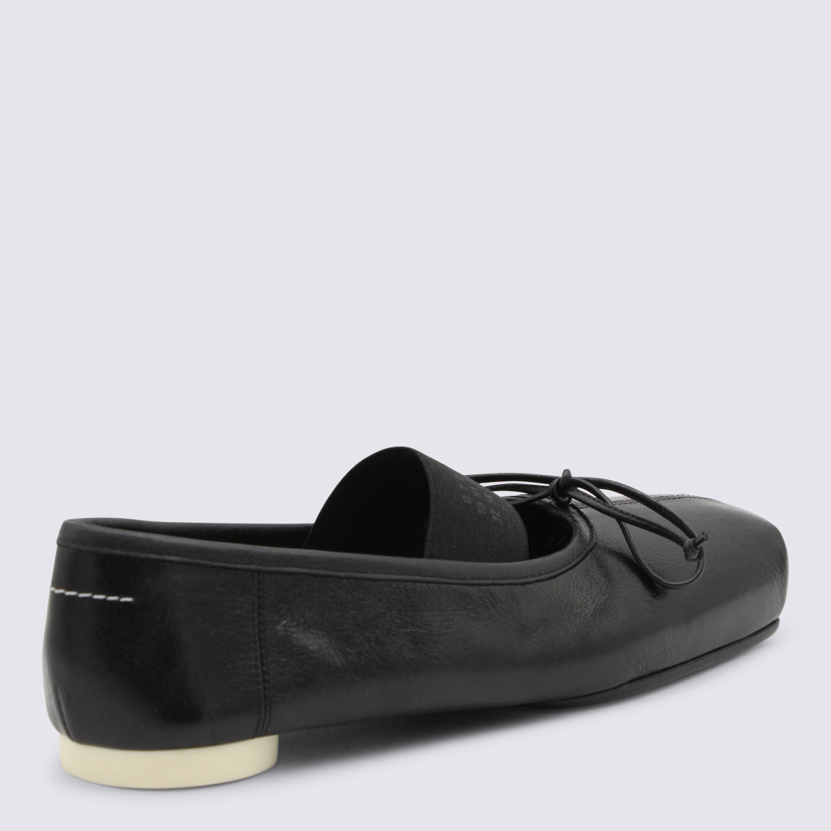 Black Leather Flats