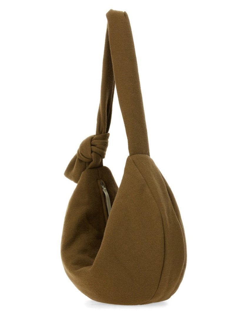 Brown Wool Bag With Unique Knot Detail
