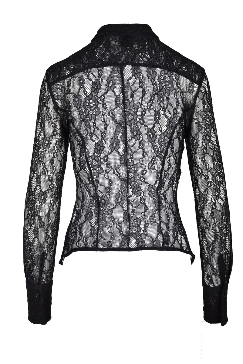 Sheer Lace Black Shirt