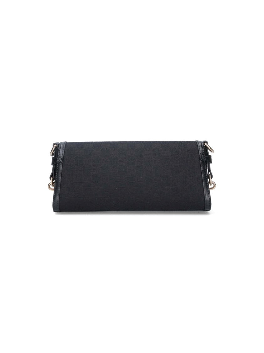 Small Shoulder Bag "Luce" In Gg Canvas With Leather Trim