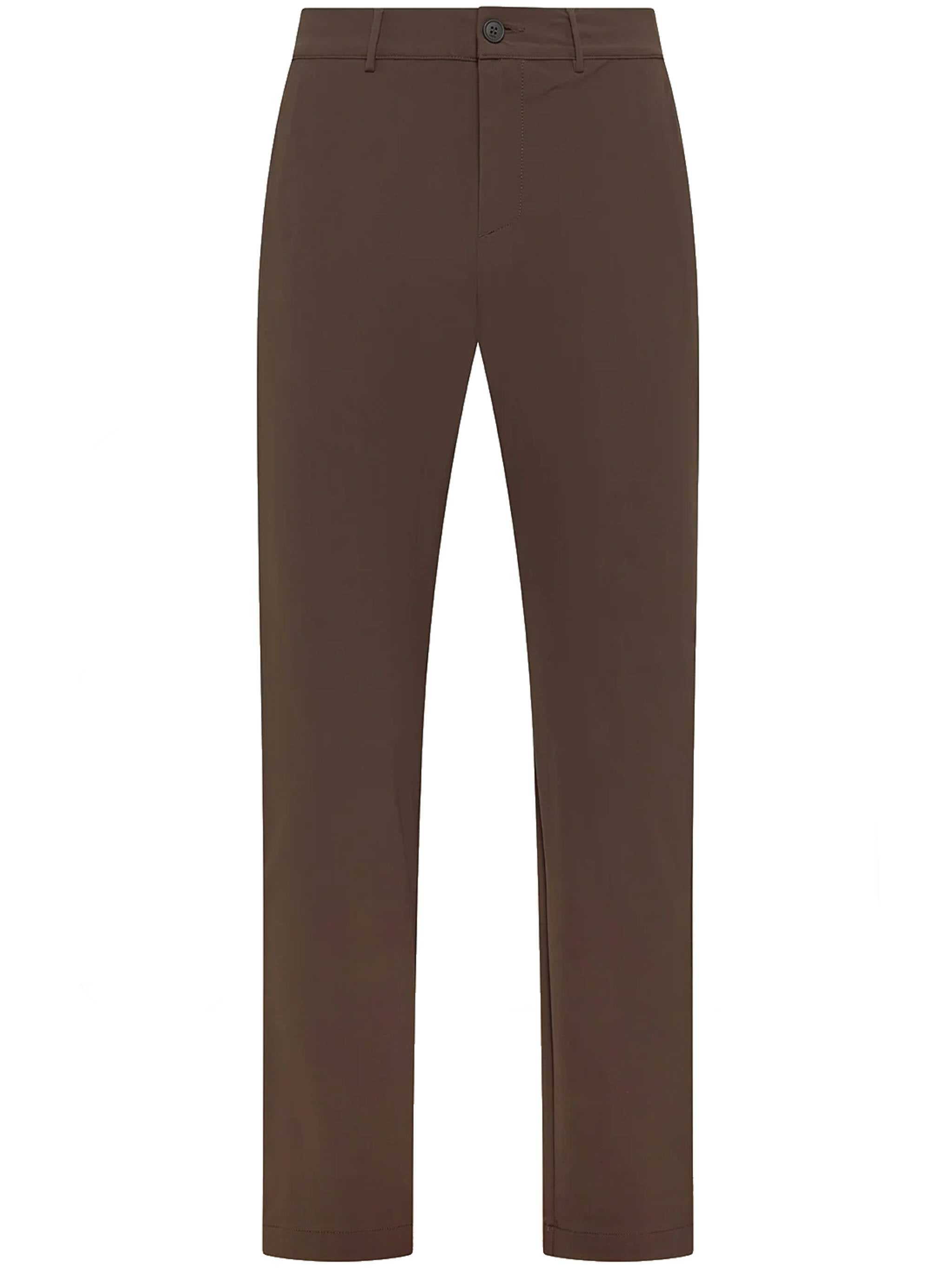 Rich Brown Straight-Leg Tailored Fit Trousers