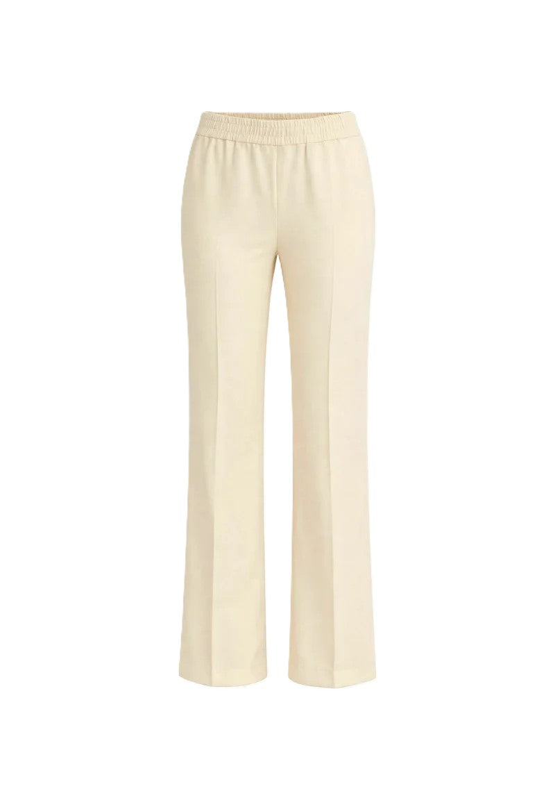 Wide-Leg Pants with Flared Silhouette and Tailored Crease