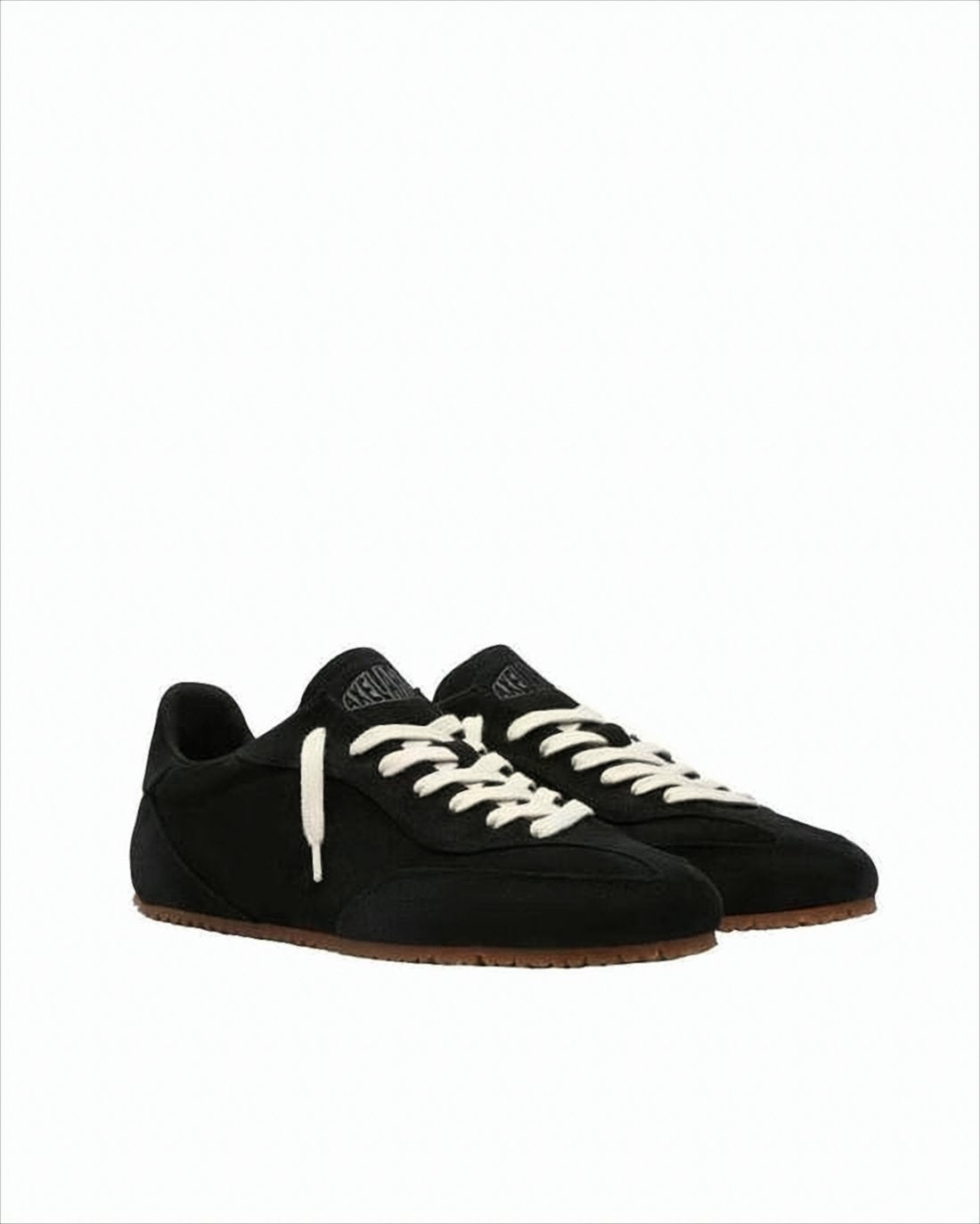 Sleek Low-Profile Black Suede Sneakers