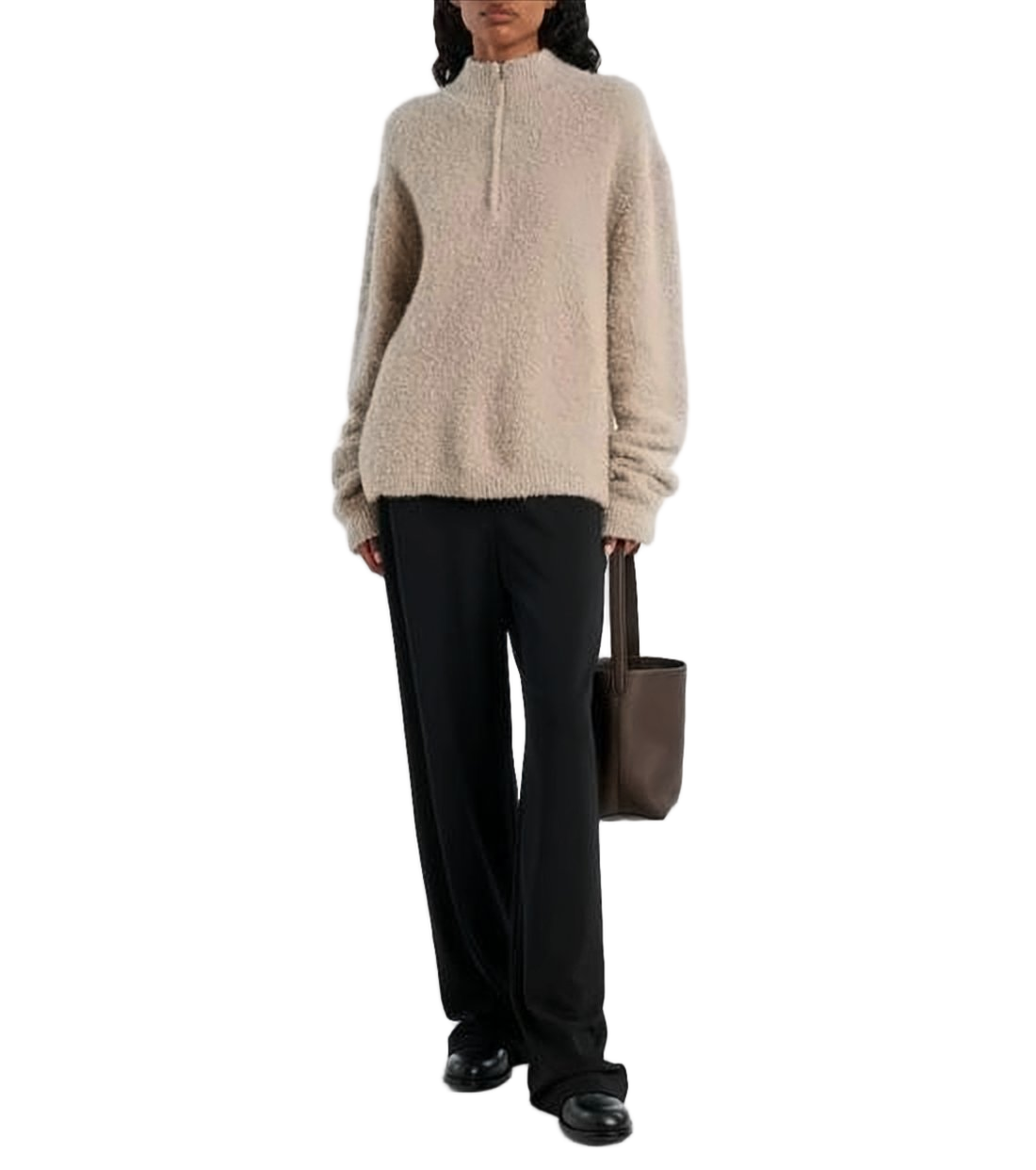 Pebbled Calf Leather Small Tote Bag