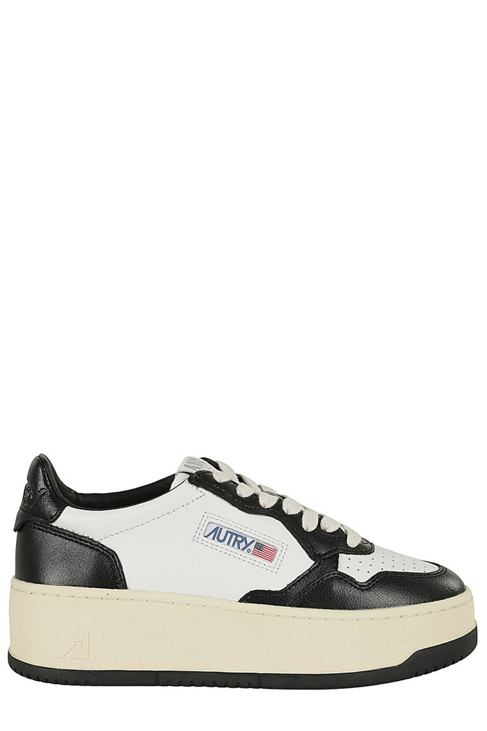 Black And White Platform Low Sneakers