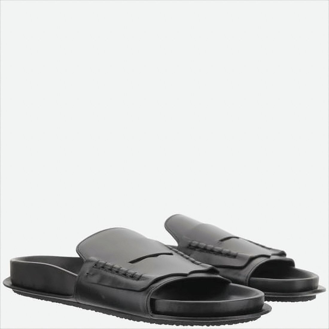 Minimalist Black Slip-On Mules With Contoured Footbed