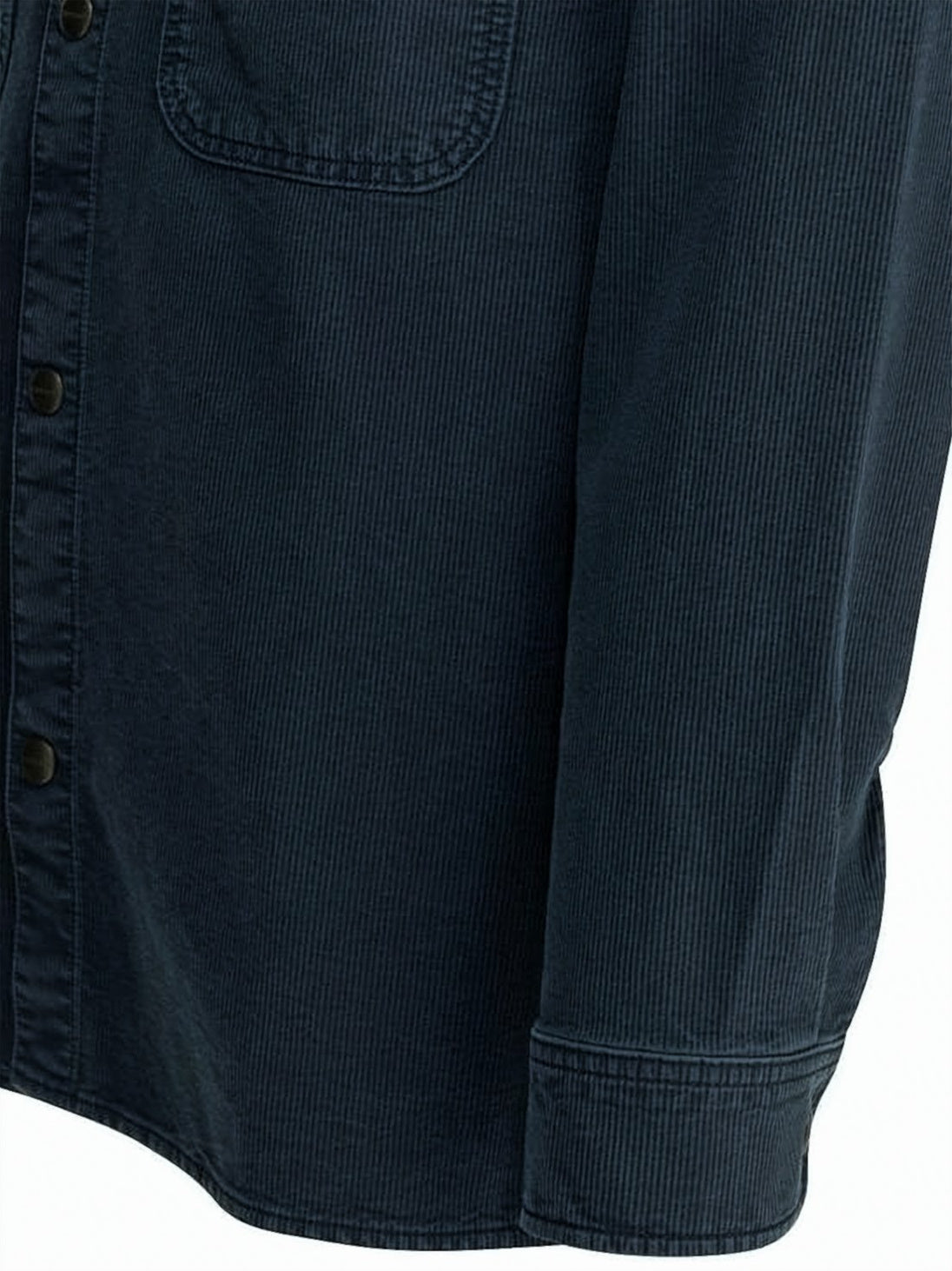 Black Structured Corduroy Patch Logo Shirt