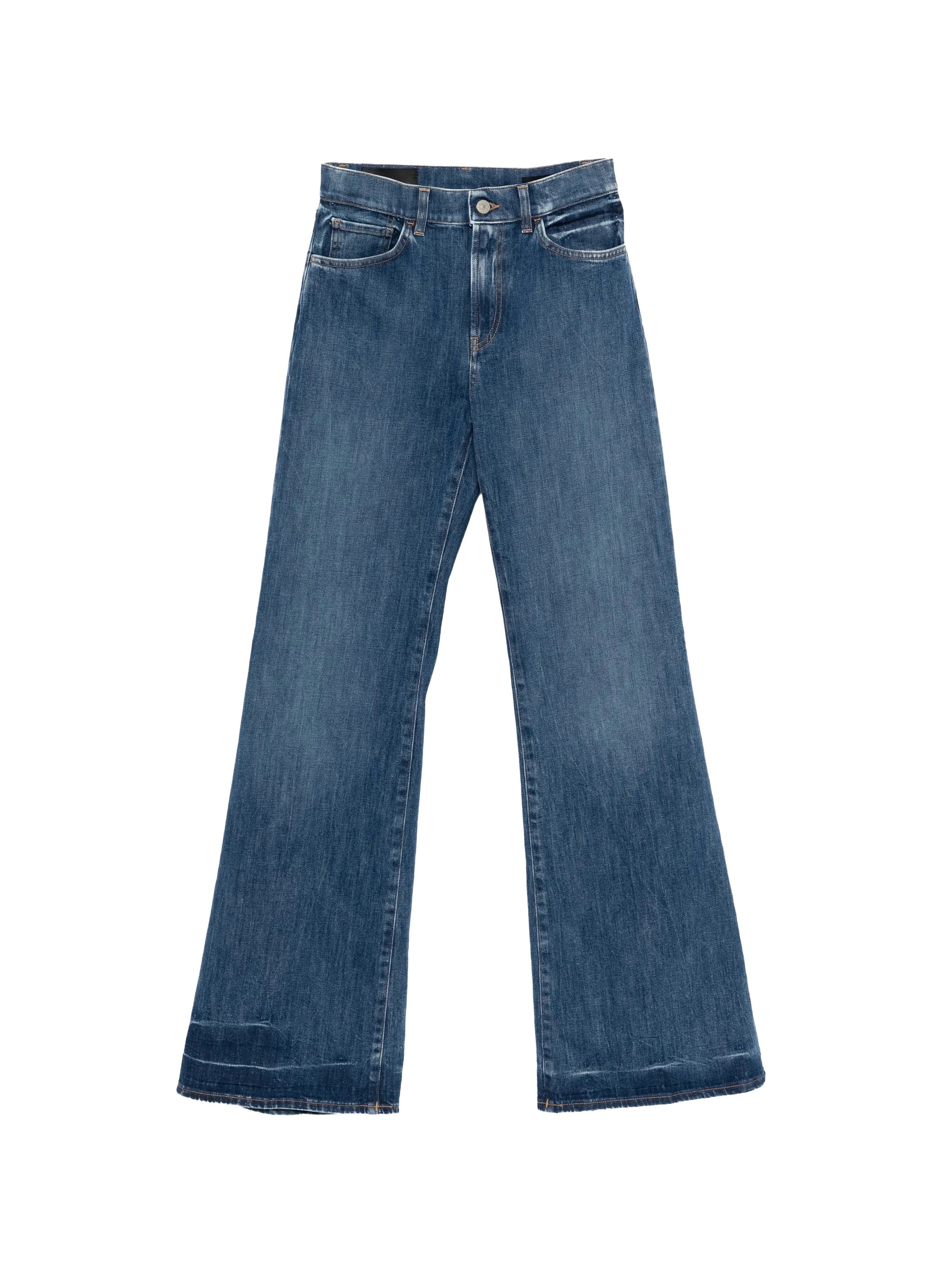 Blue Amber Cotton Casual Trousers