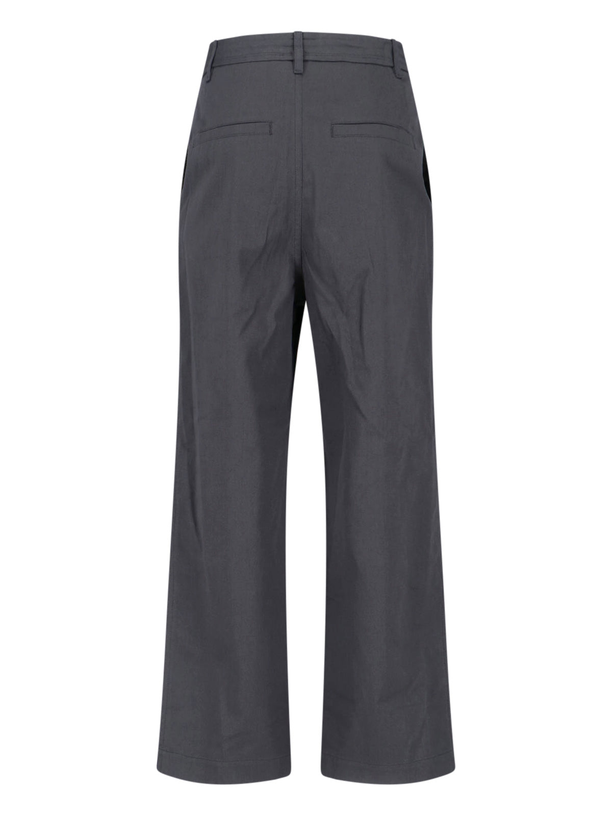 Grey Mid-Rise Tailored Pants