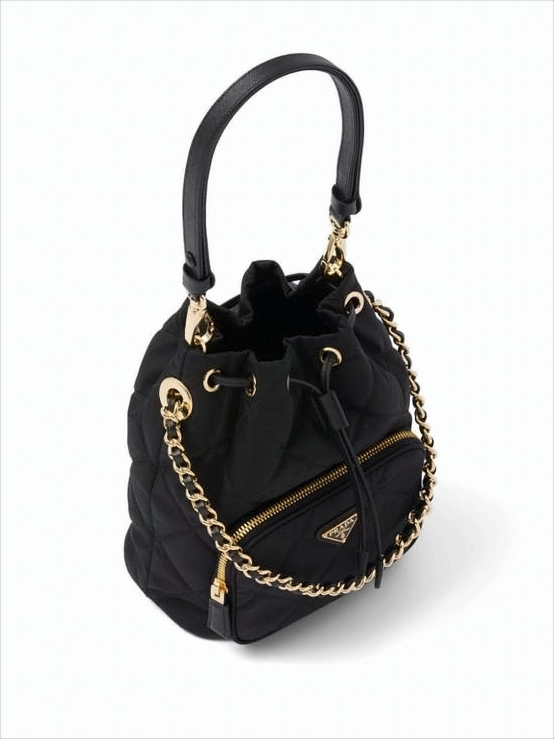Compact Quilted Nylon Shoulder Bag