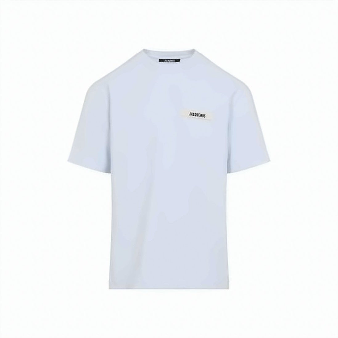 White Cotton T-Shirt with Logo Patch