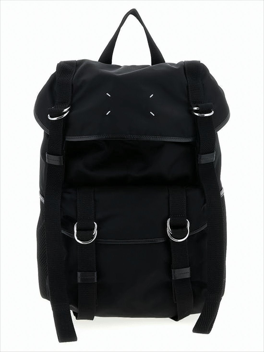 Functional Black Backpack with Adjustable Closure