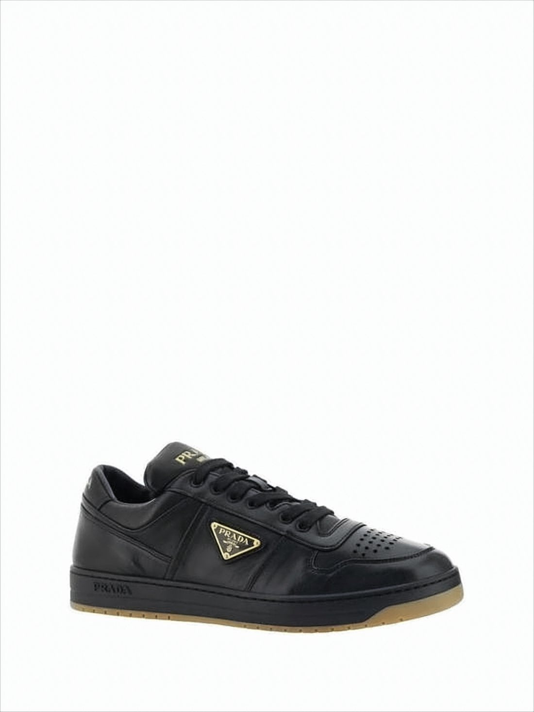Low-Top Sneakers with Perforated Leather Upper