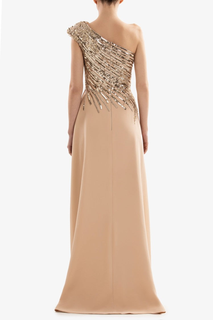 One Shoulder Sequin Long Dress