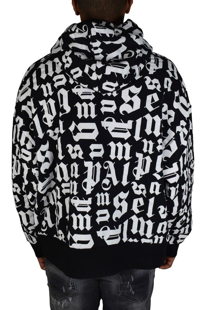 Palm Angels Broken Monogram Hoodie With Drawstrings