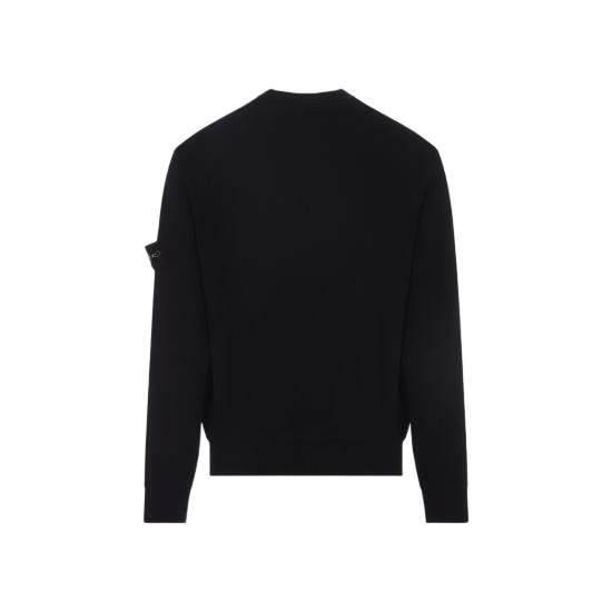 Black Sweatshirt With Ribbed Details