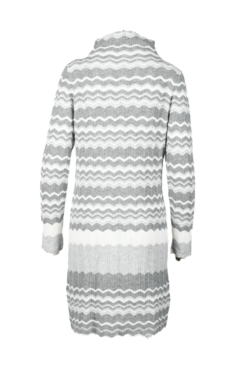 Merino Wool Dress White/Grey