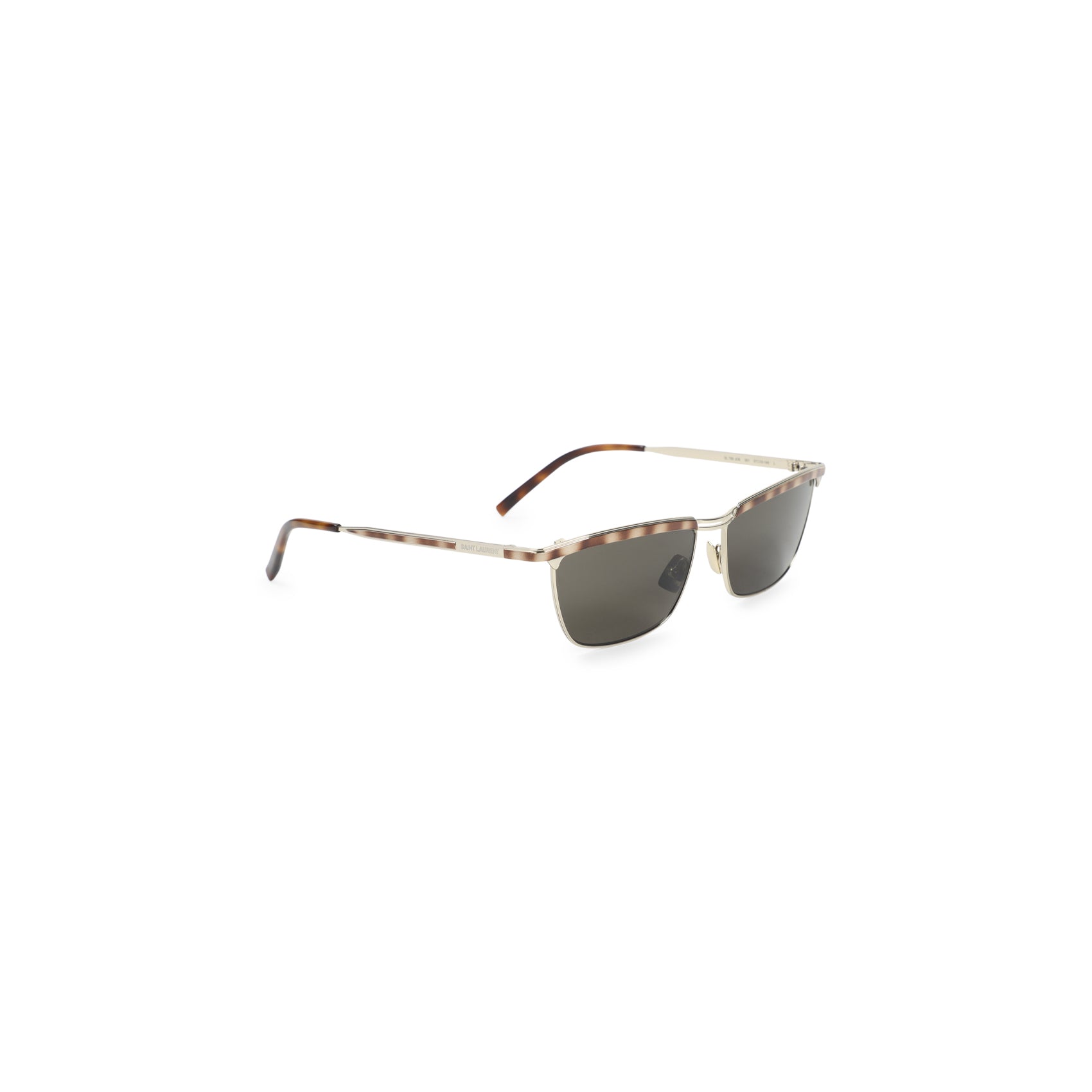 Rectangular Metallic Sunglasses with Tortoiseshell Accents