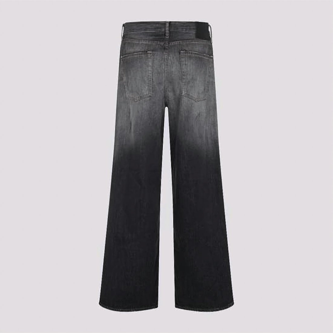 Wide-Leg Faded Black Denim Pants