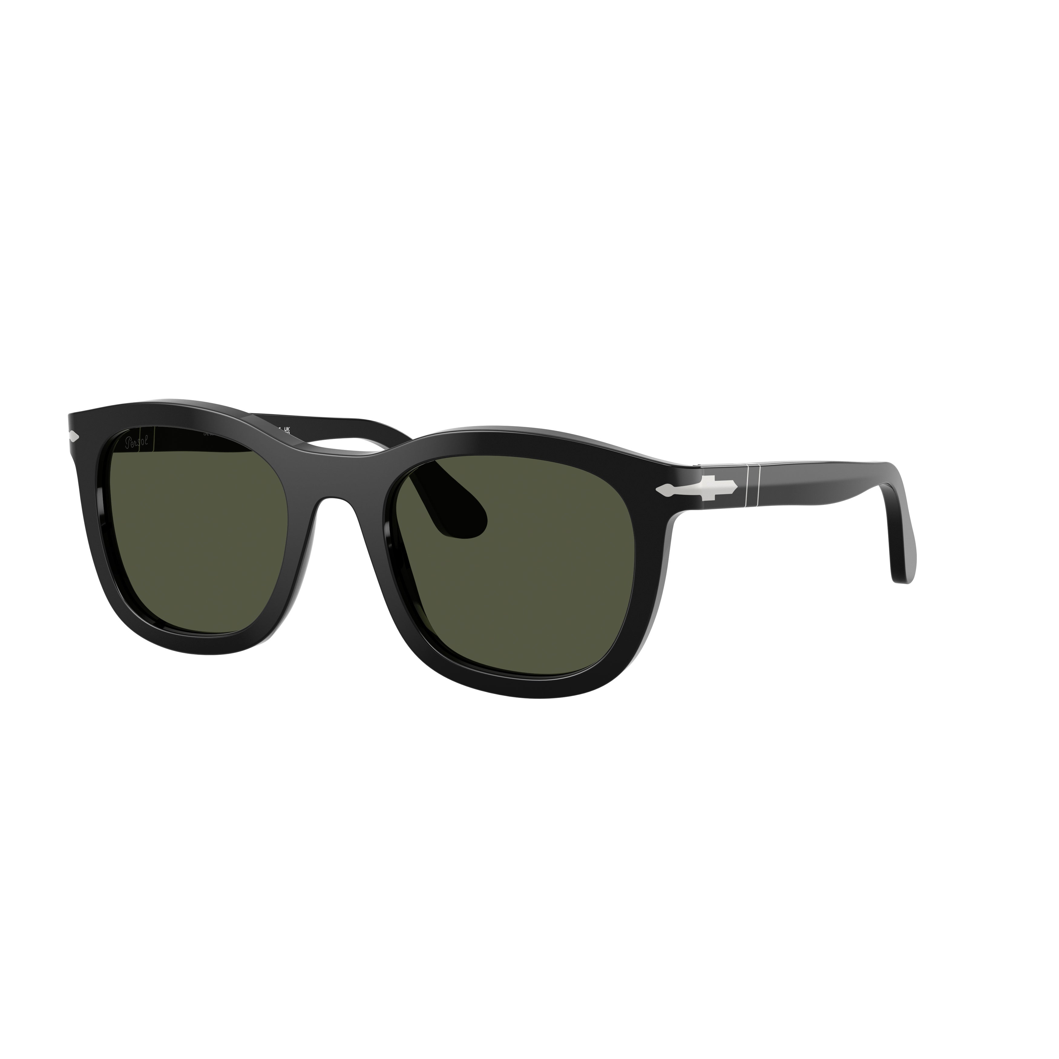 0po3395s Rectangular Acetate Sunglasses with Dark Green Lenses