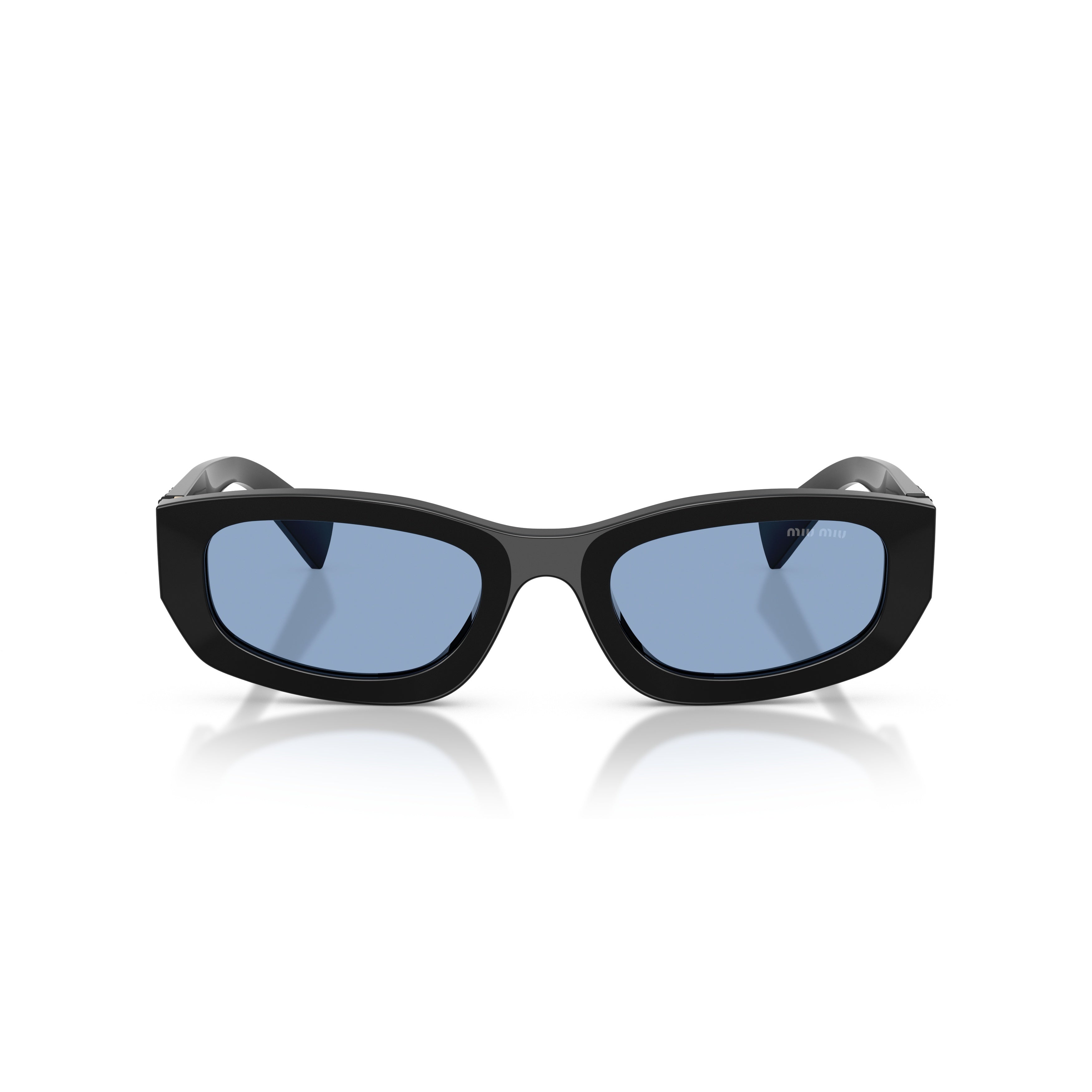 Rectangular Sunglasses With Blue-Tinted Lenses And Logo Detail