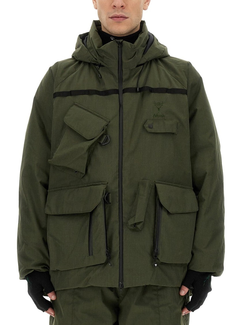 Functional Green Jacket With Utility Pockets