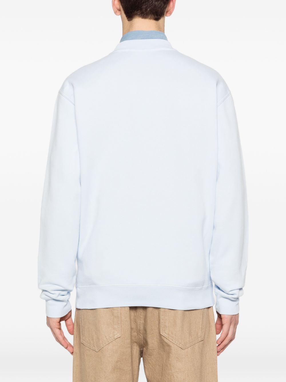 Light Blue Cotton Crew Neck Sweater